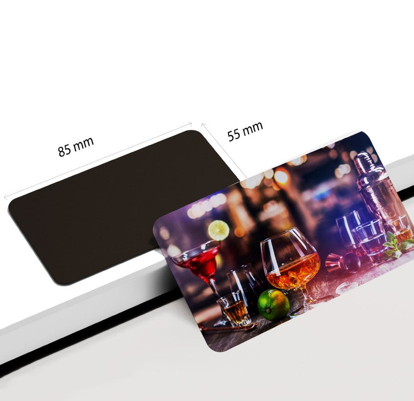 dhcrafts Rectangular Rubber Fridge Magnet Multicolor Food Cocktail D7 Rectangular Design Pack of 1 (8.6cm x 5.4cm)